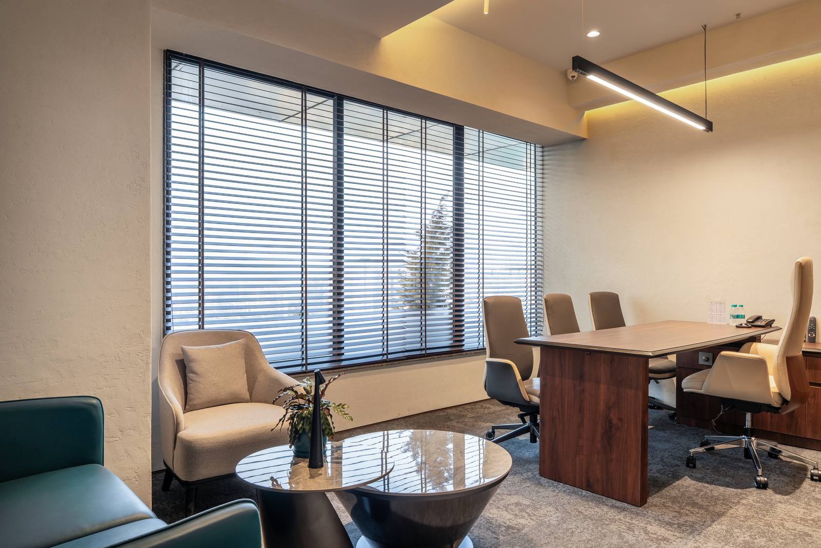 Inviting breakout lounge for client consultations